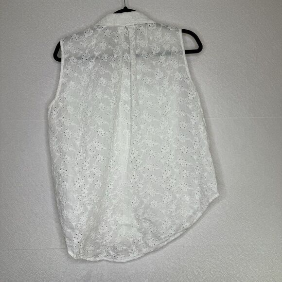 Rag & Bone April Eyelet Embroidered Button Down Sleeveless Top M - Picture 6 of 6